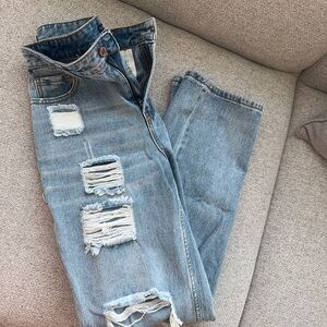 Women’s Distressed Blue Jeans